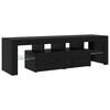 vidaXL TV Cabinet 2 pcs Black Oak 290 x 37 x 40 cm Engineered Wood