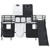vidaXL Kids'Loft Bed Frame with Curtains, Arch, Slide Black