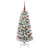vidaXL Artificial Hinged Christmas Tree Green and White 120 cm
