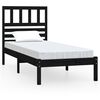 vidaXL Bed Frame without Mattress Black 75x190 cm Solid Wood Pine
