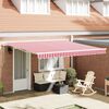 vidaXL Retractable Awning Manual Red and White 400 x 300 cm Fabric