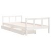 vidaXL Kids Bed Frame with Drawers White 90x200 cm Solid Wood Pine