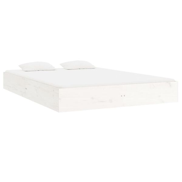 vidaXL Bed Frame without Mattress White Solid Wood 200x200 cm