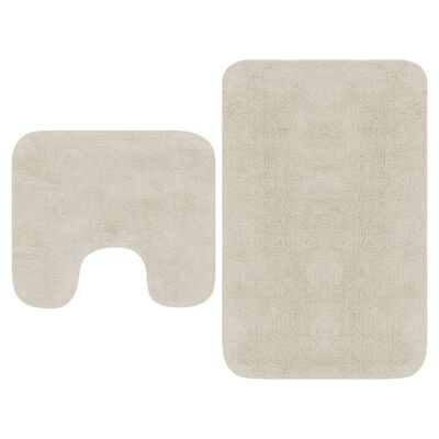 vidaXL Bathroom Mat Set 2 Pieces Fabric White
