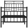 vidaXL Metal Bed Frame without Mattress with Footboard Black 75x190cm