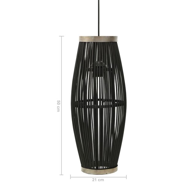 vidaXL Pendant Lamp Black Willow 40 W 21x50 cm Oval E27