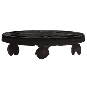 vidaXL Plant Trolley with Wheels Diameter 30 cm Black 170 kg