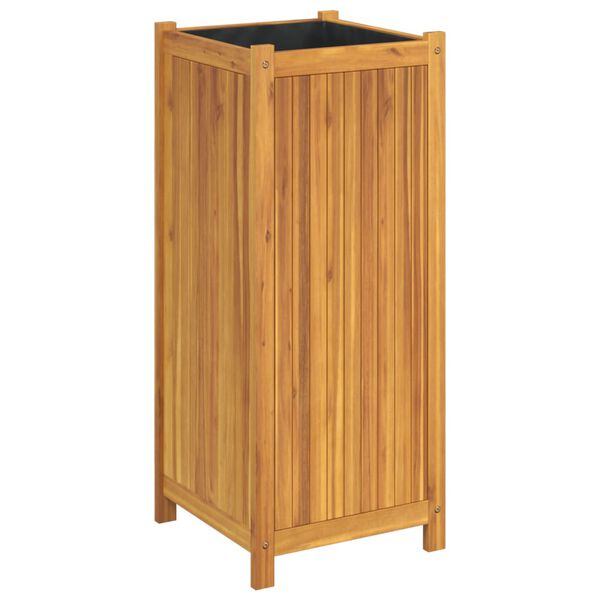 vidaXL Garden Planter with Liner 42x42x100 cm Solid Wood Acacia