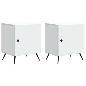 vidaXL Bedside Cabinet 2 pcs White 43 x 34.5 x 50 cm Engineered Wood