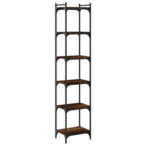 vidaXL Bookcase 6-Tier Smoked Oak 40x30x188 cm Engineered Wood