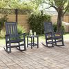 vidaXL Garden Rocking Chair 2 pcs Navy 70 x 92 x 108cm Plastic