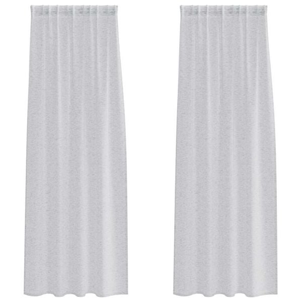 vidaXL Voile Curtain 2 pcs Light Grey 260 x 140 cm Polyester