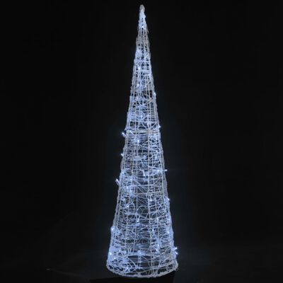 vidaXL Acrylic Decorative Pyramid LED Light Cone Cold White 90 cm