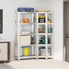 vidaXL 2 Piece 5-Layer Shelves Set Silver Steel&Engineered Wood