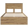 vidaXL Bed Frame with Drawer Artisian Oak 135 x 190 cm Solid Pine Wood
