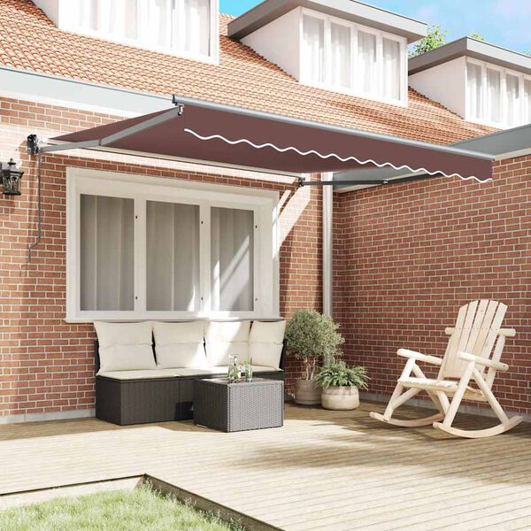 vidaXL Automatic Retractable Awning Brown 300x250 cm