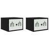 vidaXL Wall-mounted Bedside Cabinet HANAU 2 pcs Black Oak