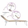 vidaXL Sun Lounger Folding 2-person 2 pcs Taupe 58 x 188 x 77cm Fabric