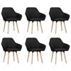 vidaXL Dining Chairs 6 pcs Black Fabric