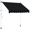vidaXL Manual Retractable Awning Black 100 cm