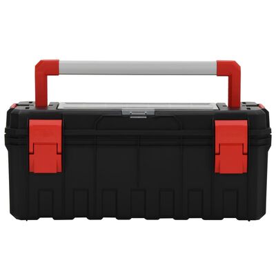 vidaXL Tool Box Black and Red 65x28x31.5 cm