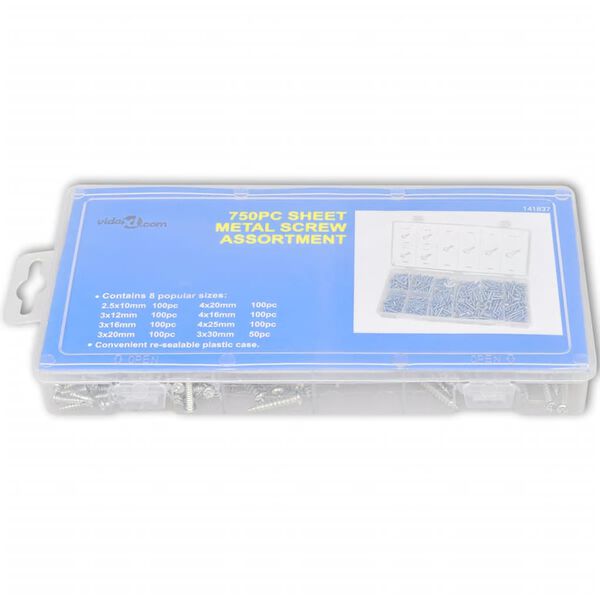 750 pcs Sheet Metal Screw Assortment Metric Screw Kit