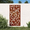 vidaXL Garden Wall Decoration 105x55 cm Corten Steel Bamboo Leaf Design