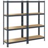 vidaXL 4-Layer Storage Shelves 2 pcs Anthracite Steel&Engineered Wood
