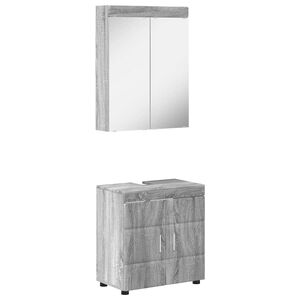 vidaXL Bathroom Furniture Set TULUM 2 pcs Grey Sonoma 60 x 34 x 63 cm