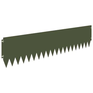 vidaXL Lawn Edging 10 pcs 103 x 25 cm Steel Olive Green