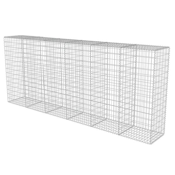 vidaXL Gabion Wall with Covers Galvanised Steel 300x50x150 cm