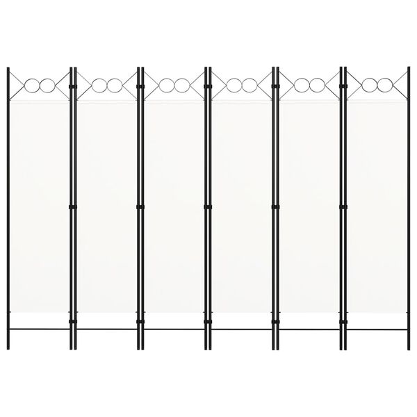 vidaXL 6-Panel Room Divider White 240x180 cm