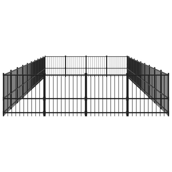vidaXL Outdoor Dog Kennel Steel 37.64 m²