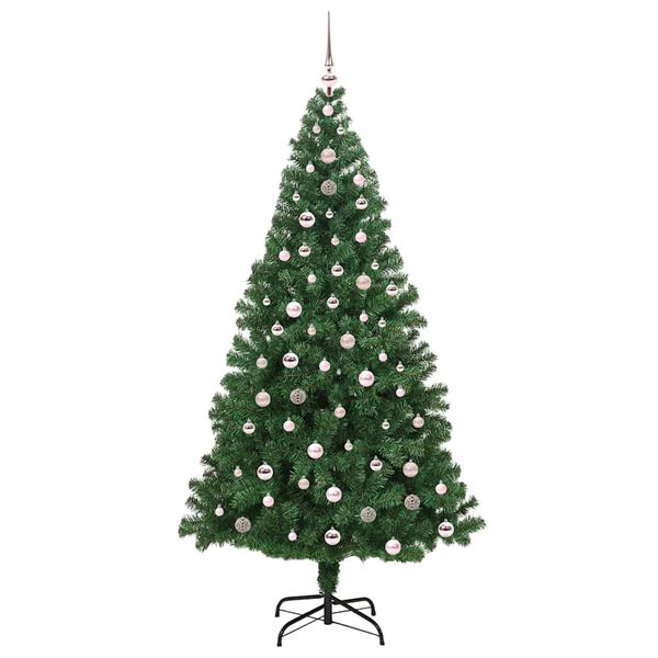 vidaXL Artificial Christmas Tree with 300 LEDs with Stand Green 240 cm