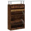 vidaXL Shoe Cabinet Smoked Oak 63x24x104 cm Engineered Wood