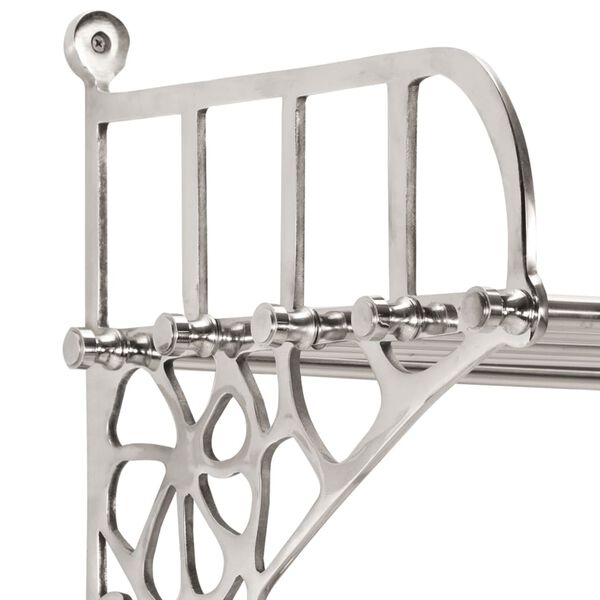vidaXL Luggage Rack with Coat Hangers Wall Mounted Aluminium