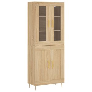 vidaXL Highboard Sonoma Oak 69.5x34x180 cm Engineered Wood