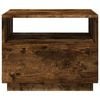 vidaXL Coffee Table with LED Lights Smoked Oak 50x49x40 cm