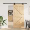vidaXL Sliding Door with Hardware Set 90x210 cm Solid Wood Pine