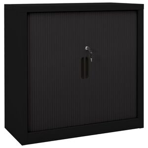 vidaXL Sliding Door Cabinet Black 90x40x90 cm Steel