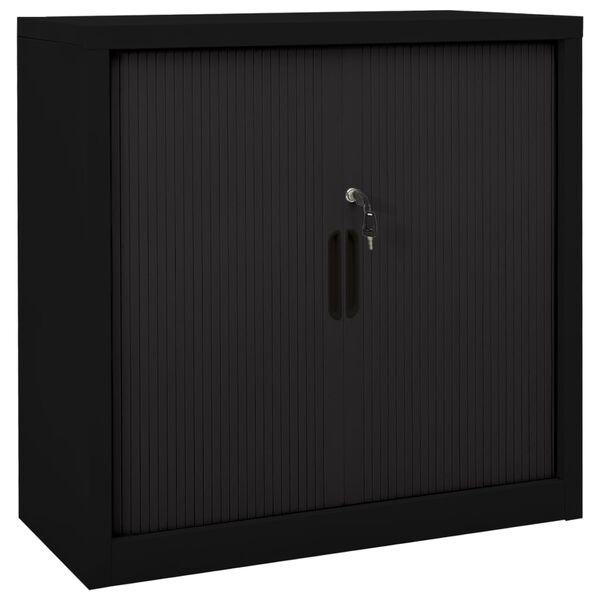 vidaXL Sliding Door Cabinet Black 90x40x90 cm Steel