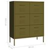 vidaXL Drawer Cabinet Olive Green 80x35x101.5 cm Steel