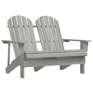vidaXL Garden Chair | Grey | Solid fir wood | 2-seater | Durable