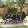 vidaXL Garden Dining Set 9 pcs Black Coffee Powder-Coated Steel