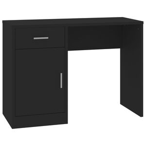 vidaXL Desk with Drawer&Cabinet Black 100x40x73 cm Engineered Wood
