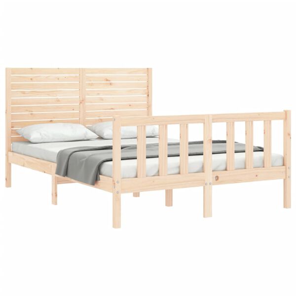 vidaXL Bed Frame without Mattress 140x200 cm Solid Wood Pine