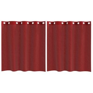 vidaXL Voile Curtains with Grommets 2 pcs Wine Red
