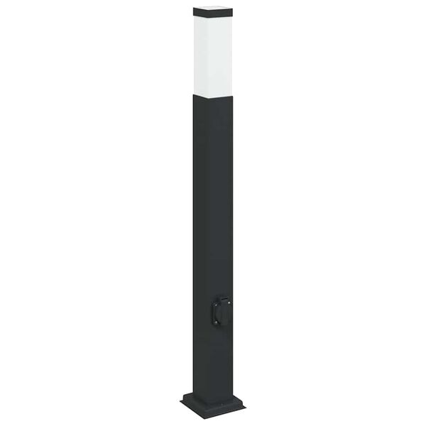 vidaXL Bollard Light with Outlet 80 cm Black IP44