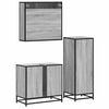 vidaXL 3 Piece Bathroom Furniture Set Grey Sonoma Engineered Wood