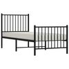 vidaXL Metal Bed Frame without Mattress with Footboard Black 80x200cm